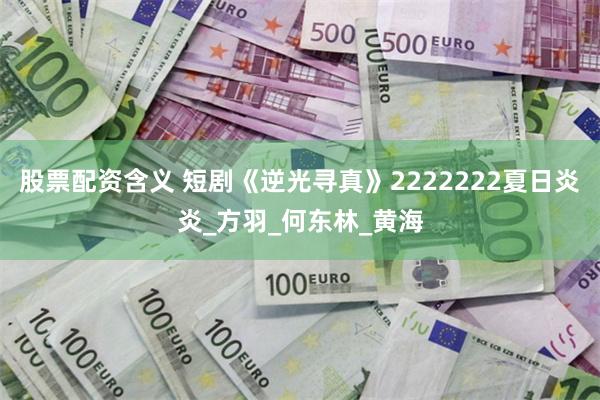 股票配资含义 短剧《逆光寻真》2222222夏日炎炎_方羽_何东林_黄海